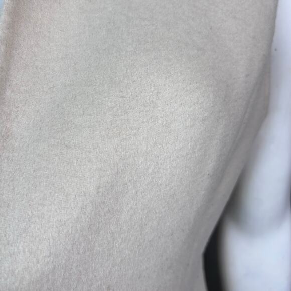 BCBG MaxAzria long vest medium cream wool minimalist quiet luxury cream Thrones - Picture 13 of 15